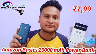 Amazon Basics 20000 mAh Power Bank | 22.5W Fast Charging | Dual Output & Input | (Dark Blue)