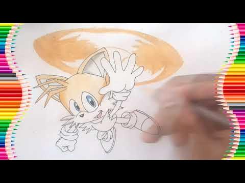 Como Desenhar o Tails do Sonic Voando Passo a Passo 