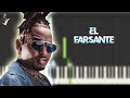 Ozuna - El farsante | Instrumental Piano Tutorial / Partitura / Karaoke / MIDI