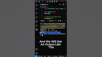 Deque💻 Method Is Better Than List #python #list #phython #code #python3 #coding #vscode #programming