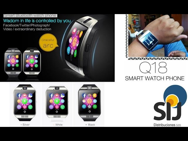 Review Reloj Smartwatch Q18 Nfc Curvo Cámara Sim Para Android - YouTube