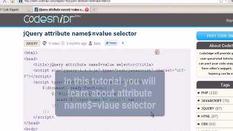 JQUERY Tutorial : jQuery attribute name$=value selector