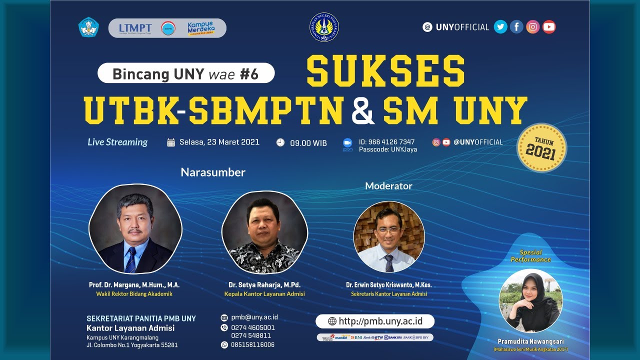 Bincang UNY Wae #6 | Sukses UTBK SBMPTN dan SM UNY 2021