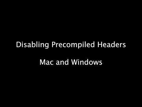 Disabling Precompiled Headers (Mac and Win)