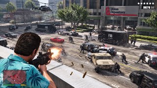 GTA 5 - Tommy Vercetti's Union Depository Heist   Ten Star Escape 