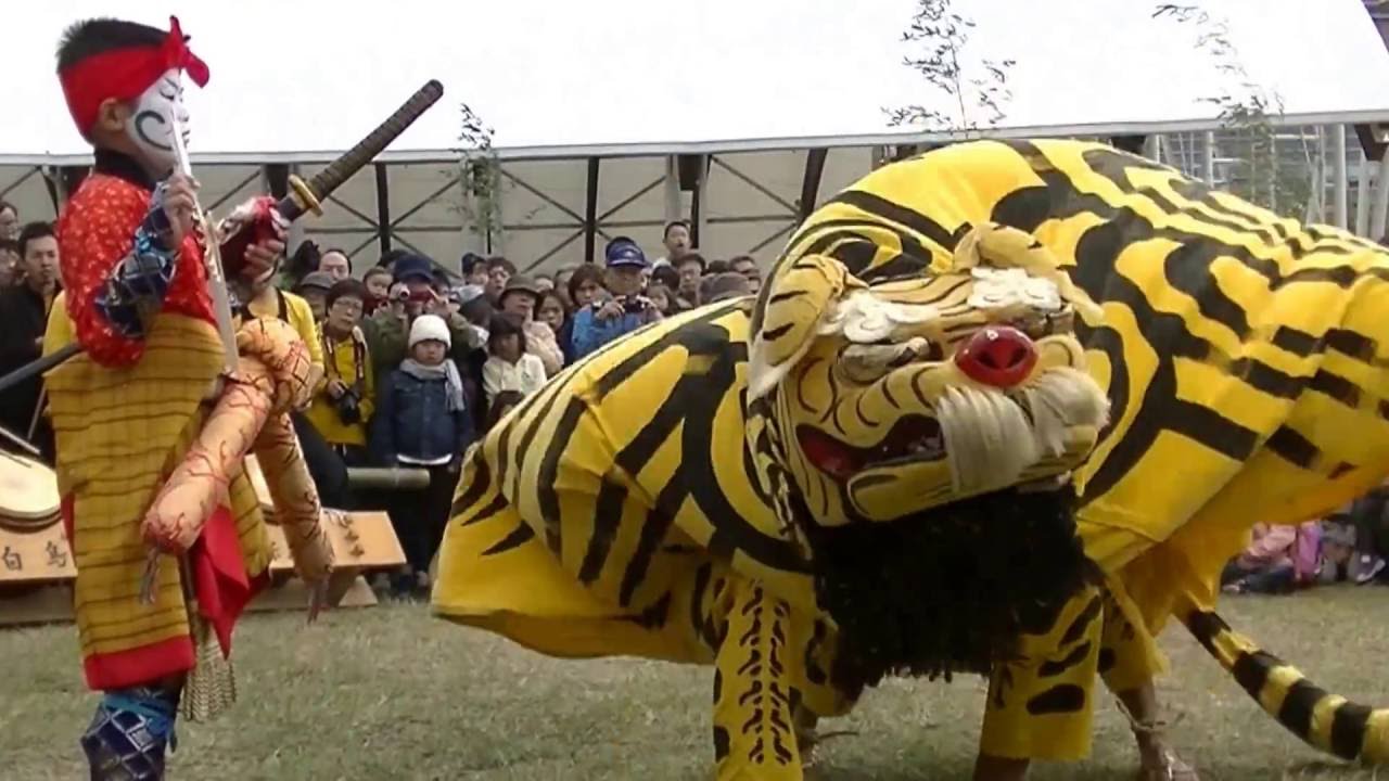 東かがわ市白鳥虎頭舞保存会虎舞2016獅子舞王国さぬき - YouTube