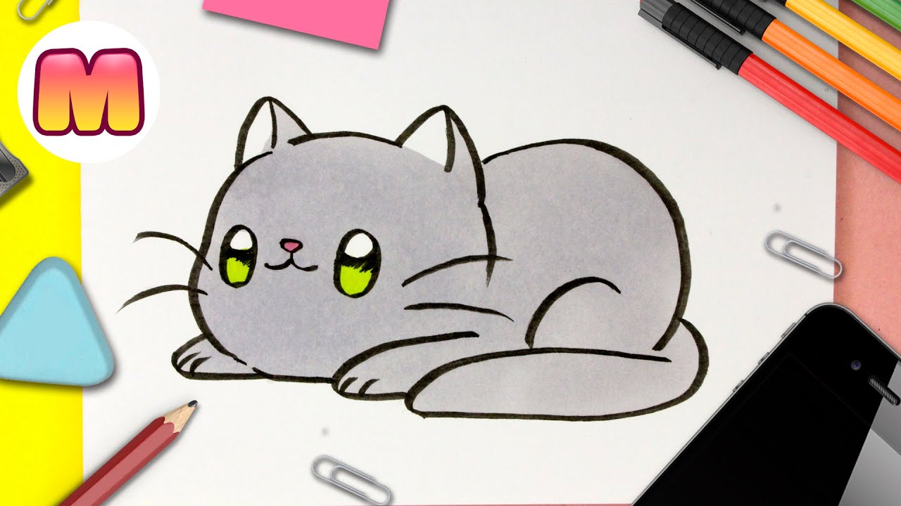 Como dibujar un GATO KAWAII 💖 FACIL PASO A PASO 💖 como dibujar un gatito  bebe - thptnganamst.edu.vn