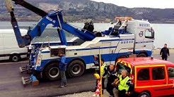 Lac d'Annecy - Sortie de l'eau du camion accidenté au fond du Lac