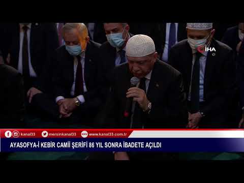 AYASOFYA’DA TARİHİ GÜN…AYASOFYA-İ KEBİR CAMİİ ŞERİFİ 86 YIL SONRA İBADETE AÇILDI