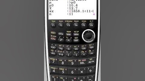 1 Sample T hypothesis test using a Casio CG20 graphical calculator