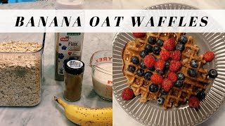 Banana oat waffles • Dairy-free, easy, 5 ingredients