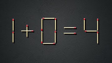 Turn the wrong equation into by moving the stick | Matchstick Puzzle 1+0=4