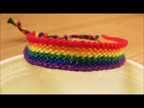 縦ストライプ 虹のミサンガの作り方 Youtube