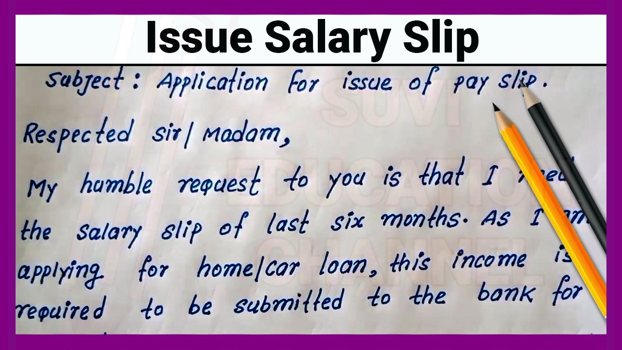 salary slip application letter