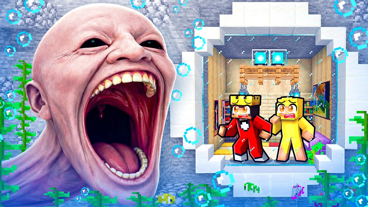 HIDING in Secret Underwater Base From Human Head Sea Monster