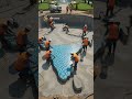 How😱the work of a worker building a swimming pool in front of a beautiful palace is made with AI