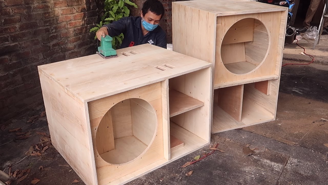 DIY handmade super subwoofer 18'' - Super nice speaker cabinet design 