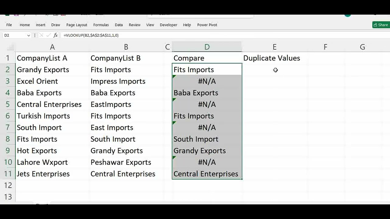 Three different ways to find duplicate vaules in two columns - YouTube