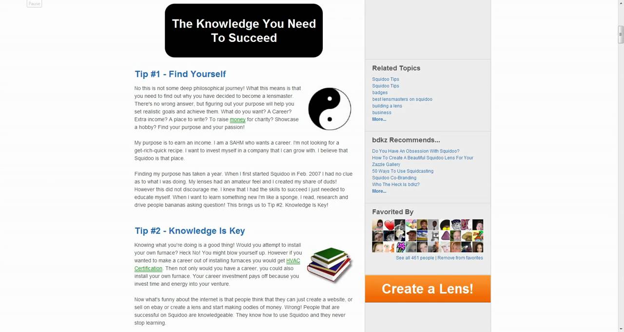 Squidoo Tips From BDKZ!