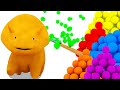 выучить цвета с Дино, поездом и воздушные шарики | Обучающий мультфильм для детей