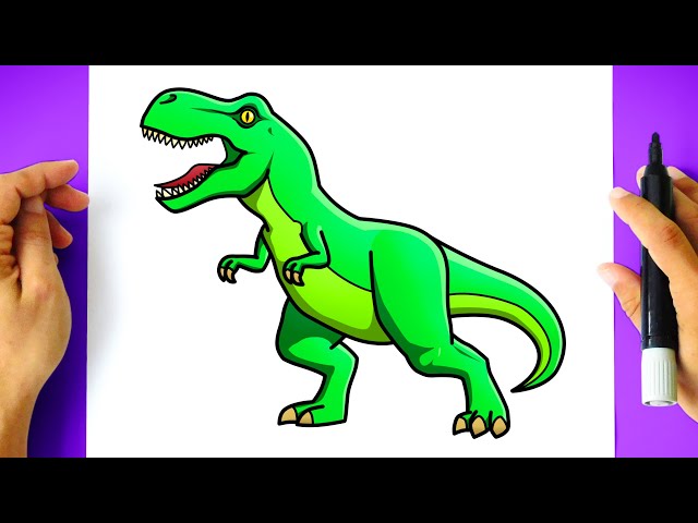 Como DESENHAR um DINOSSAURO T REX do JURASSIC PARK WORLD Cómo DIBUJAR un  DINOSAURIO JURASSIC PARK 