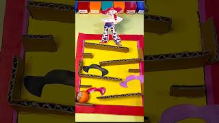 Toy Story5 Jessie ❤️Easy Cardboard Pinball Challenge #shorts #toystory #jessie #youtubeshorts #art