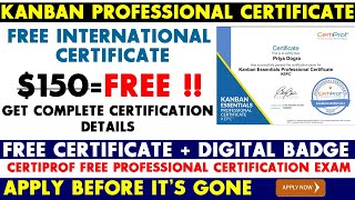 Free International Certificate - Kanban Essential Free Professional Certification| Agile Certificate