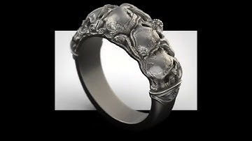 3D model for 3D printing. Skull ring. #zbrush #blender #3dprinting #cgtrader