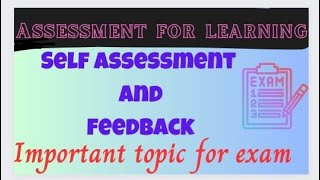 Self assessment and feedback #assesment for learning