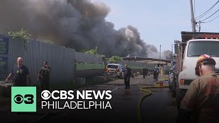Fire at EMR facility in Sharon Hill sends black smoke into air, raising air quality concerns