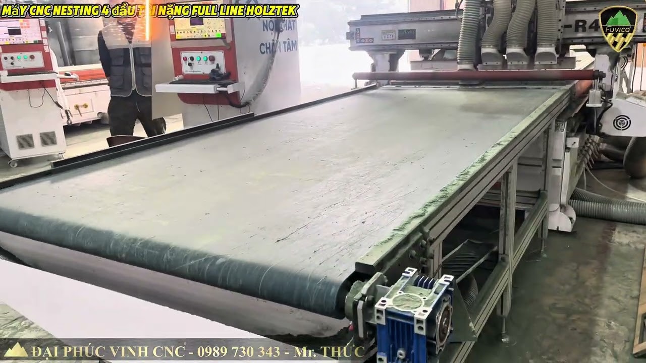 Máy cnc nesting 4 đầu full line tải nặng HT-R4M | Gia công ván nội thất siêu hiệu quả !!