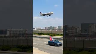 Delta A321 NEO does a rough landing after a sudden bank at LAX Airport! #planelanding #planespotting