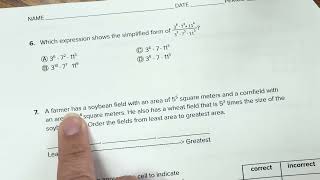 8M1 Exponents and Scientific Notation Test