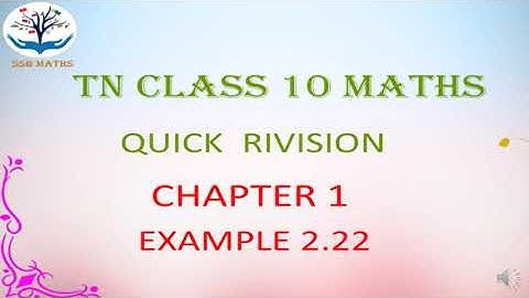 TN 10TH MATHS CHAPTER2 EXAMPLE 2.22 @ssbmaths