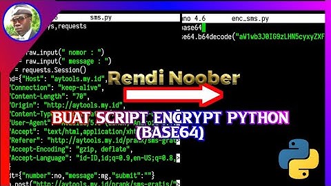 Buat script encrypt python(base64) | Rendi Noober