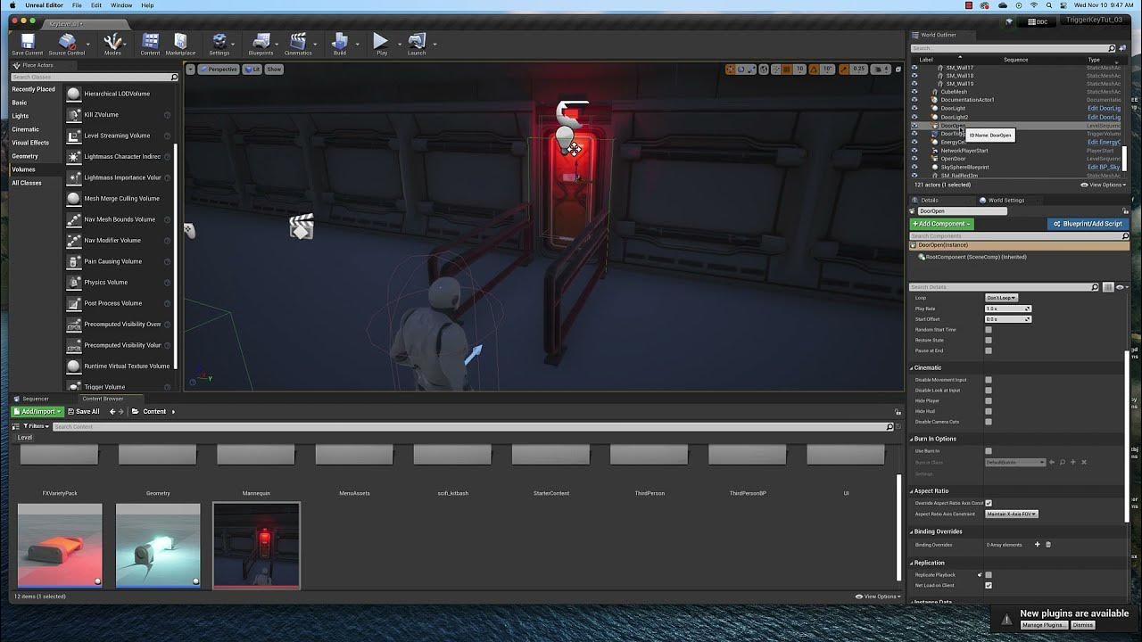 Unreal Engine: Level Blueprint to Open Door - YouTube