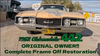 1968 Oldsmobile 442 numbers matching 4 speed manual transmission RARE! Complete restoration process