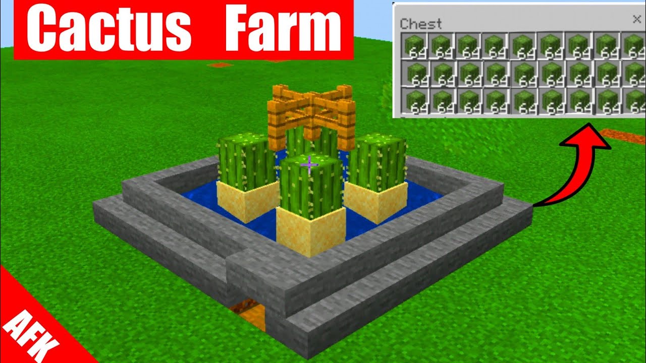 How to build Unlimited Cactus Farm in Minecraft | Green Dye Farm