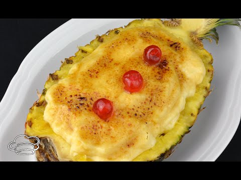 Postre de piña sin horno con crema catalana Javier Romero