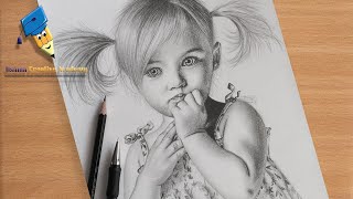كيف ترسم بنت كيوت صغيرة خطوة بخطوة للمبتدئين | How to draw a girl for beginners || Pencil sketch