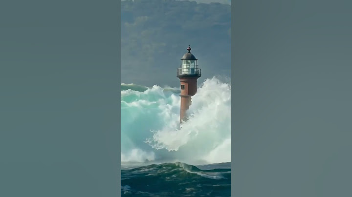 Lighthouse vs  Giant Waves – Can It Survive? #lighthouse #bigwaves #ocean