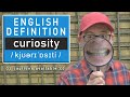 What does CURIOSITY mean? Learning English word definitions - with captions