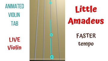 🧒LITTLE AMADEUS 🎻 Violin Theme | FASTER Tempo🎶| Animated Violin TAB | LIVE Violin Tutorial