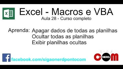 #28 - Curso de Macros e Excel VBA - Manipular várias planilhas
