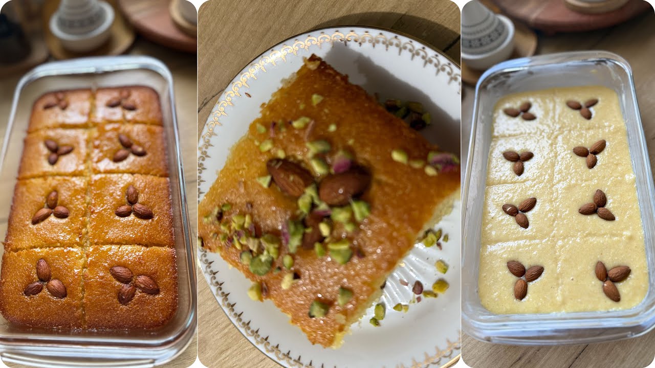 هريسة حلوة بنكهة جوز الهند تذوب في الفم بمقادير مضبوطة ناجحة 100%