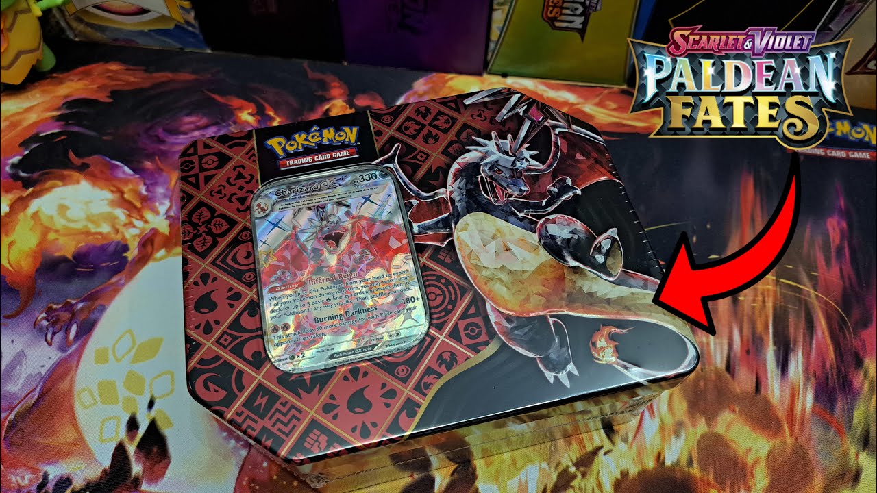 🔥Charizard w Charizard ex Tin - Paldean Fates!🔥