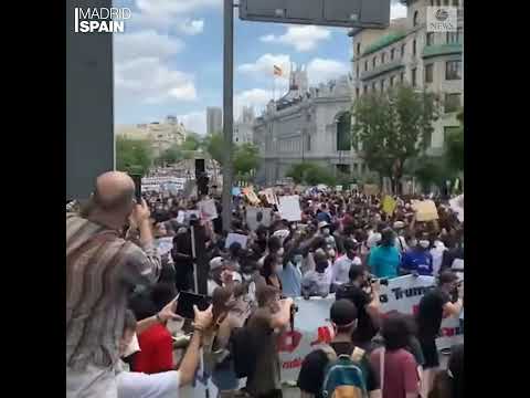 Thousands join anti racism demonstration in Madrid  ABC News