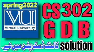 cs302 gdb solution spring 2022 || cs302 gdb solution spring 2022 of vu