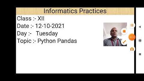 Class XII Informatics Practices 12 10 2021 By Mr  Praveen Singh