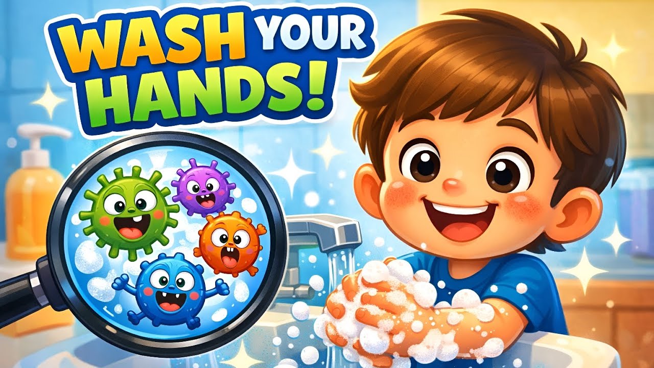 Wash Your Hands Song 🧼 | Germs Go Away! | Handwashing Song for Kids 